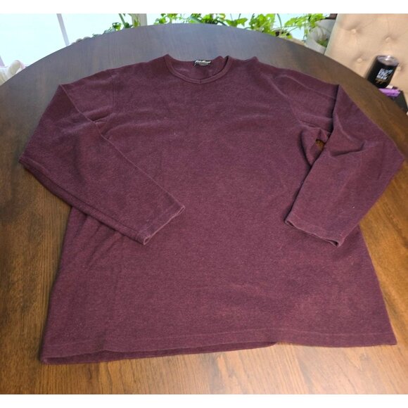 Eddie Bauer Other - Eddie Bauer Mens Sweater L Tall Plum Purple Pullover Crewneck Long Sleeve Cotton